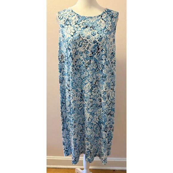 NWT Clara Sunwoo Textured Jewel Neck Printed Swing Dress Size 1X - Picture 2 of 6